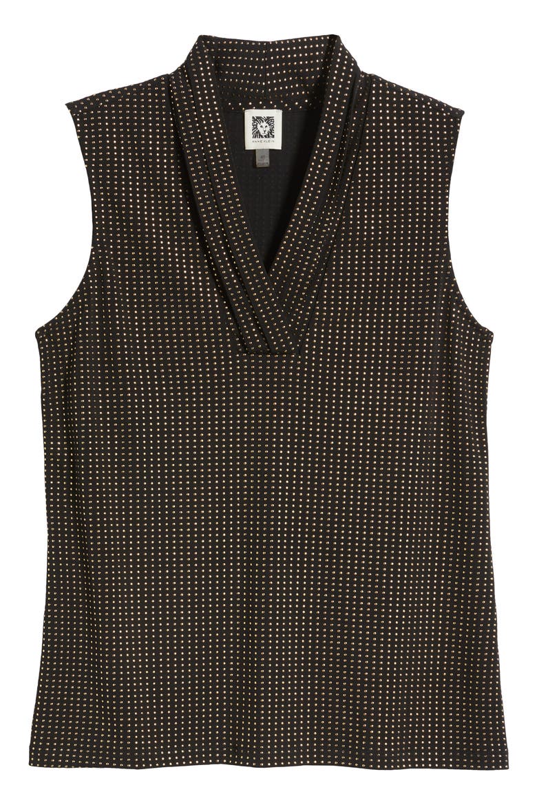 Dewdrop Stud Sleeveless Top, Alternate, color, ANNE BLACK/ GOLD