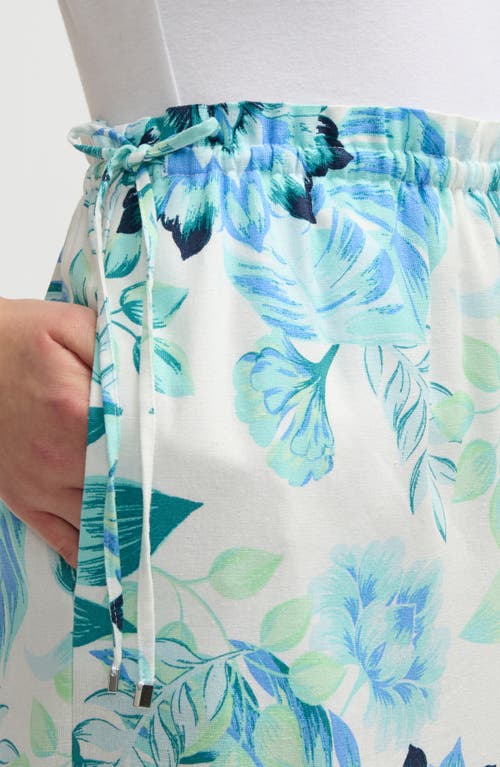 Nvlt Side Waist Tie Wide Leg Pants In Tropical Blue