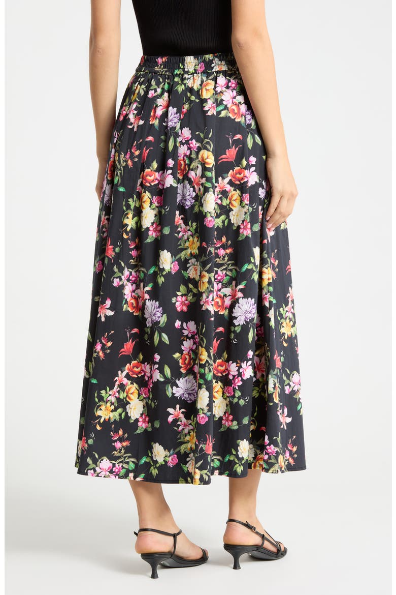 Floral Stretch Cotton Poplin Pull-On Skirt, Alternate, color, MULTI FLORETS