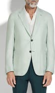ZEGNA Check Cashmere, Silk & Linen Sport Coat