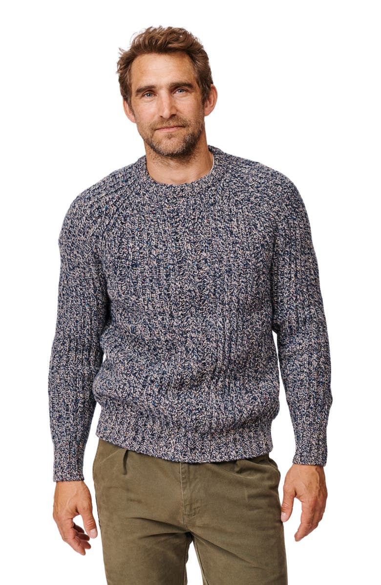 Aubin Gunby Rib Crew Neck Sweater, Main, color, Blue Twist