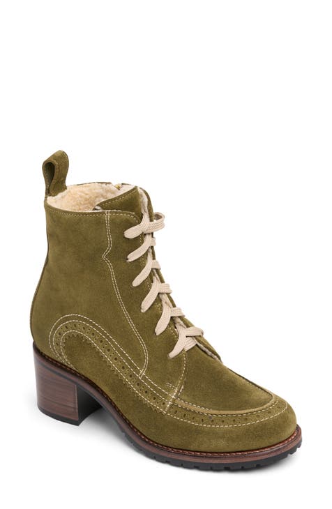 Women s Faux Shearling Lace Up Boots Nordstrom