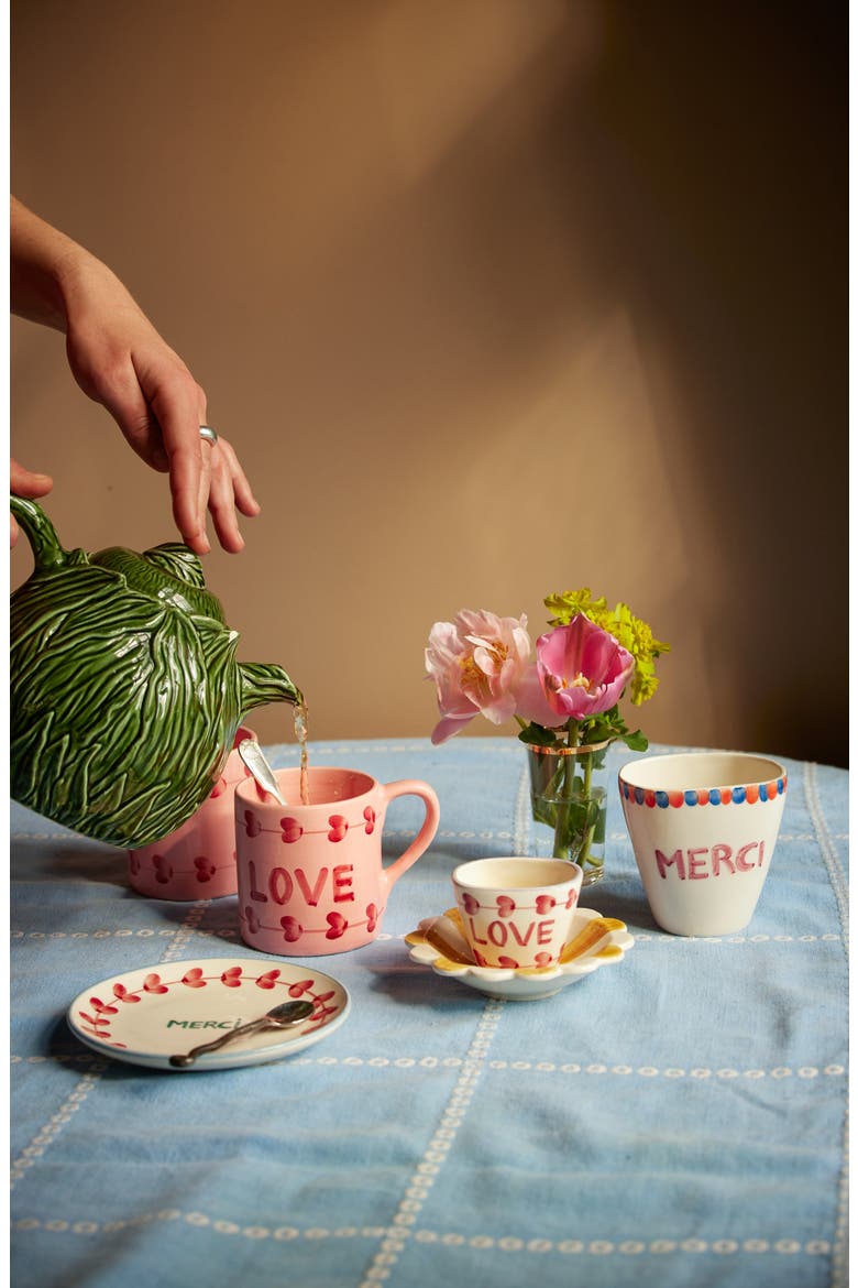 Set of 6 Hand-Painted Ceramic Mugs, Alternate, color, MULTI