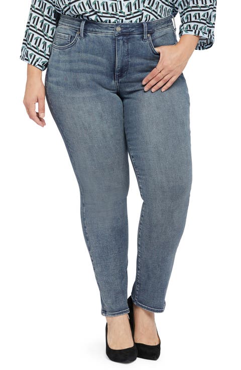 Sheri Slim Straight Leg Jeans (Brickell) (Plus Size)