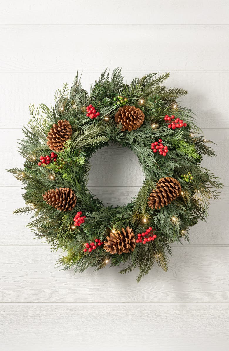 Balsam Hill Outdoor Winter Evergreen Wreath, Alternate, color,