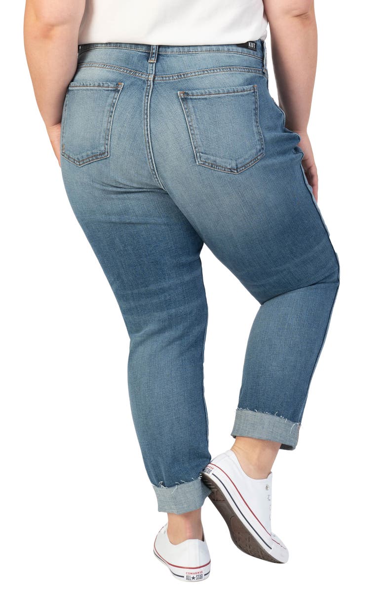 KUT from the Kloth Catherine High Waist Fab Ab Distressed Jeans, Alternate, color, 