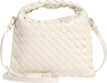 【関税込み】Bottega Veneta ホワイト ミニ Hop バッグ BOTTEGA VENETA | Mini Hop Hobo Leather Bag | OFF-WHITE