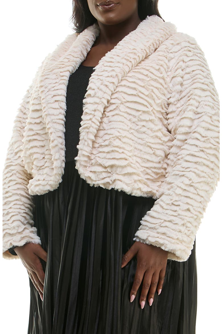 Faux Fur Bolero Jacket, Alternate, color, LIGHT CREAM