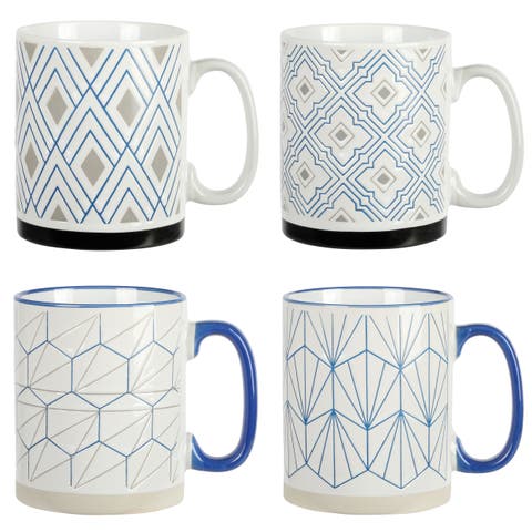 Parkmill 17oz 4 Piece Stoneware Coffee Mug Set
