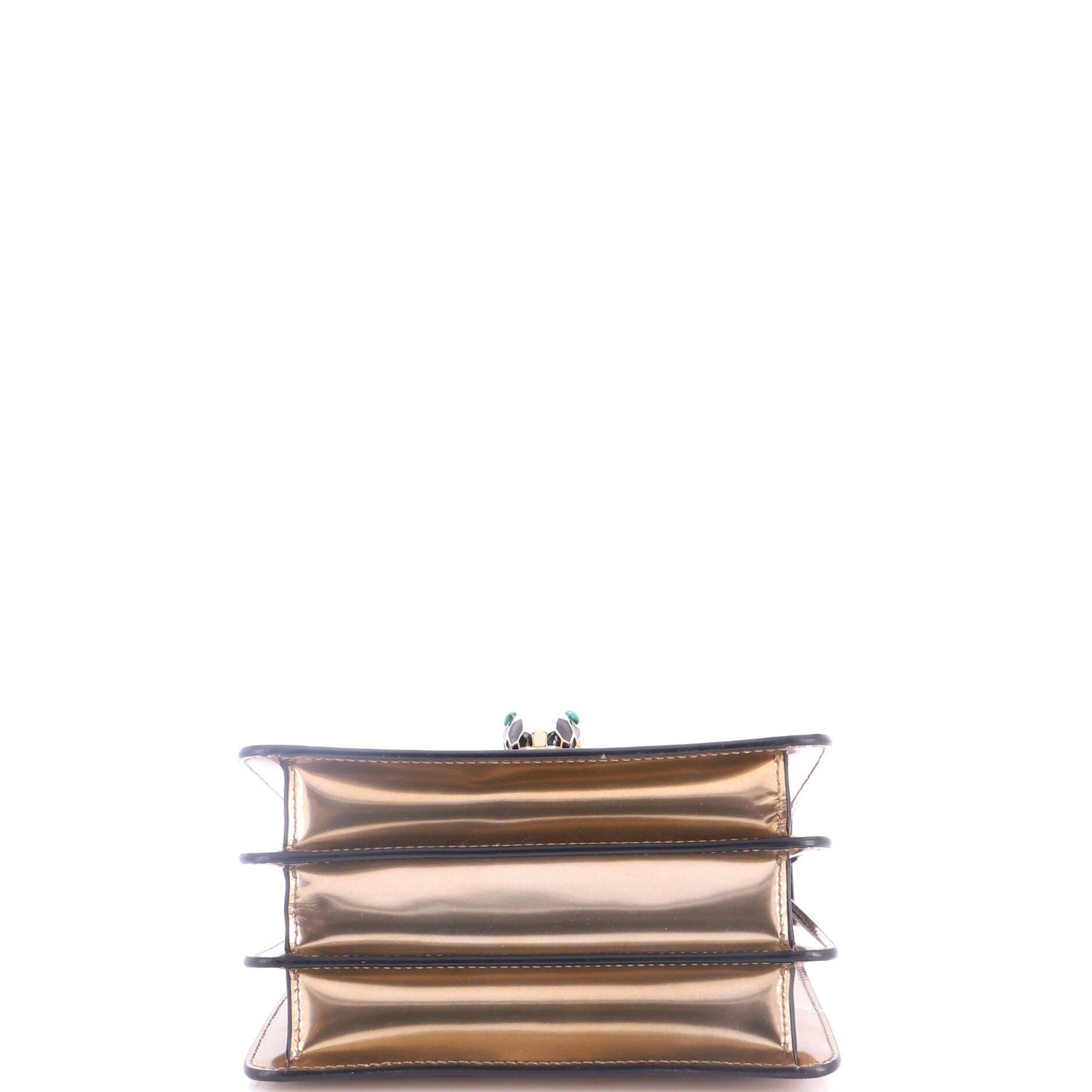Serpenti Top Handle Bag Patent Small, Alternate, color, Metallic Gold