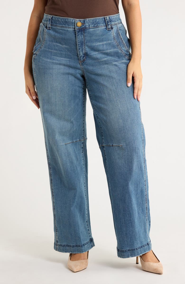 Democracy Dart Wide Leg Jeans, Main, color, Mid Blue Artisanal