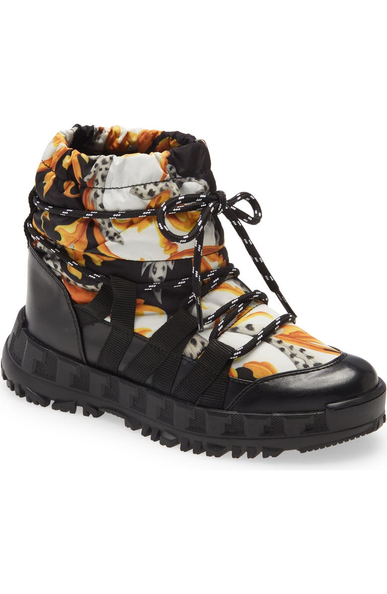 Versace Greca Rhegis Waterproof Snow Boot, Main, color,