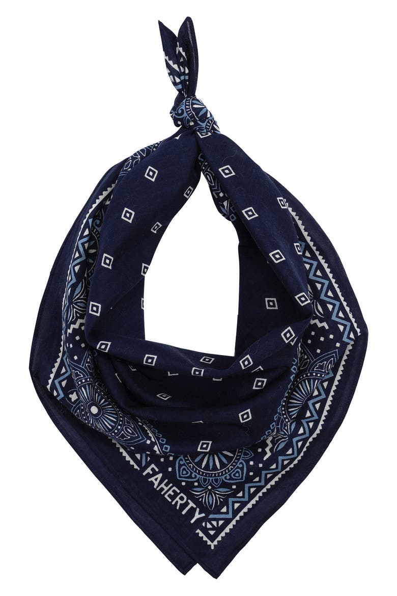 Star Geo Print Cotton Bandana, Main, color, NAVY