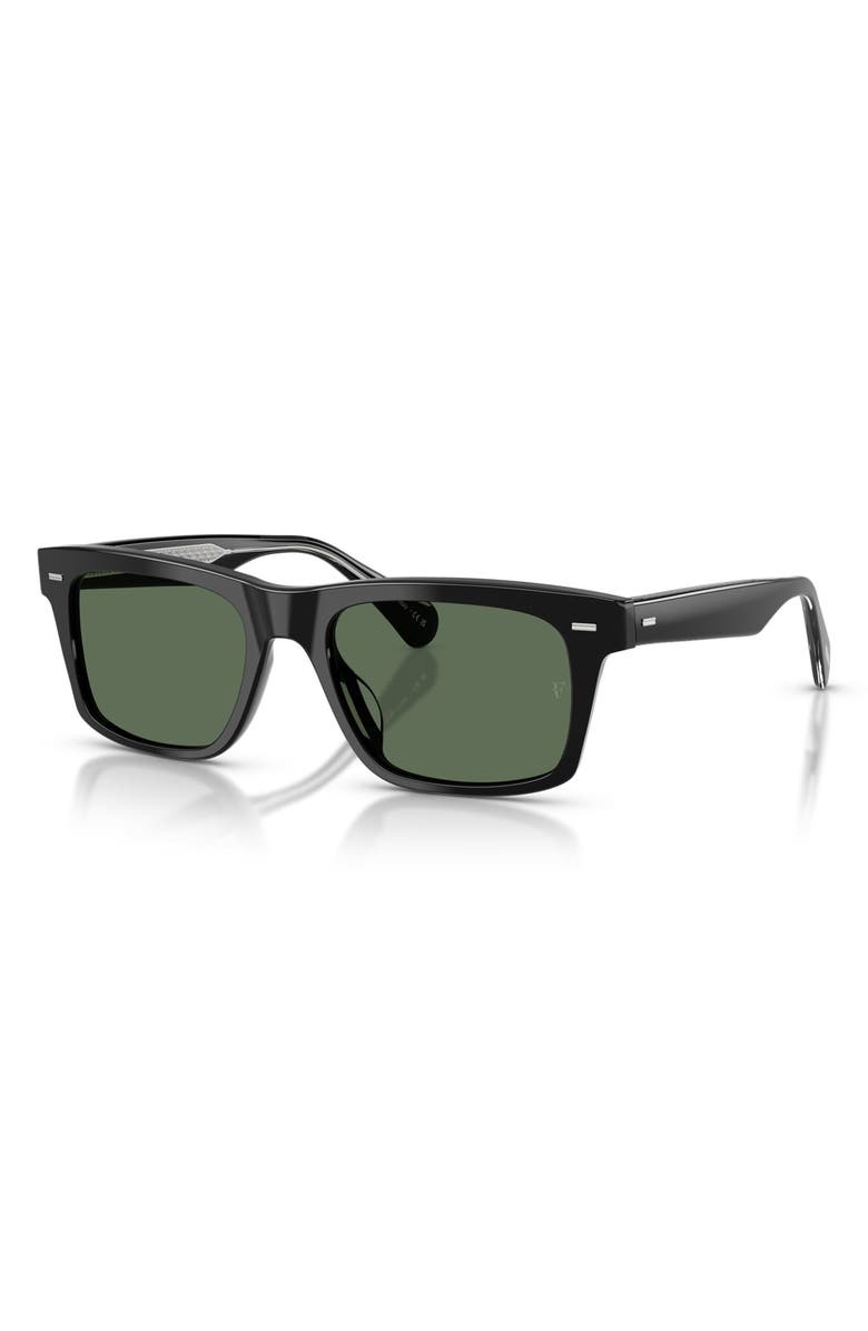 Oliver Peoples x Roger Federer Mr. Federer 55mm Polarized Rectangular Sunglasses, Alternate, color, Black / G-15 Polar