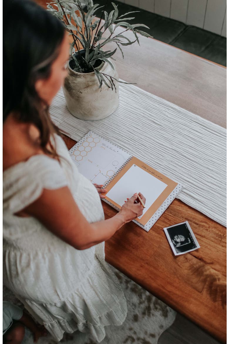 'Baby's First Year' Honey Bee Memory Book, Alternate, color, STONE