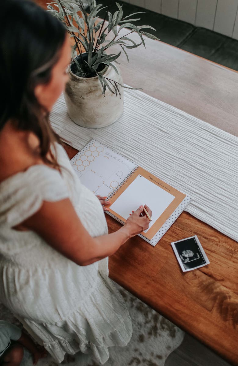 Lucy Darling 'Baby's First Year' Honey Bee Memory Book, Alternate, color, Stone