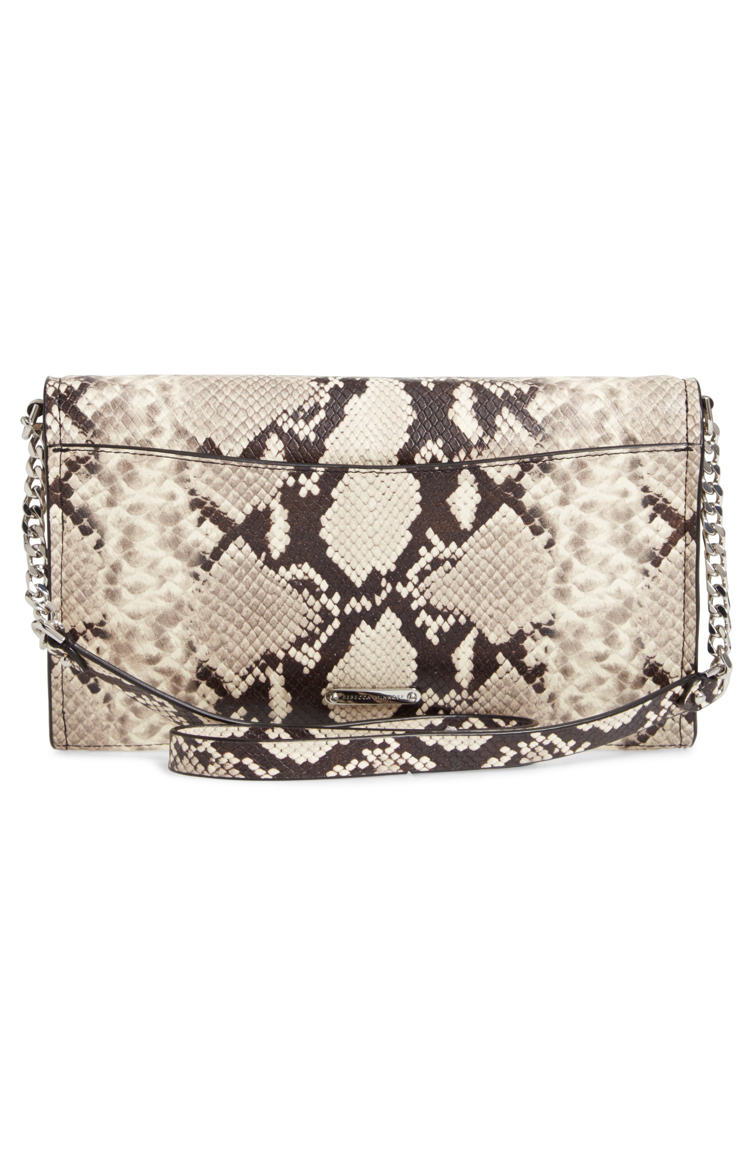 Rebecca Minkoff Jean Snake Embossed Leather Clutch, Alternate, color, 