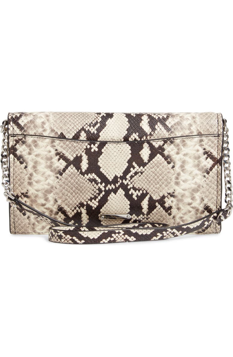 Rebecca Minkoff Jean Snake Embossed Leather Clutch, Alternate, color,