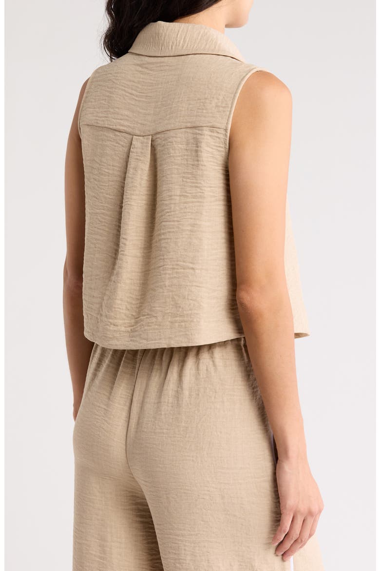 Fiji Sleeveless Button-Up Shirt, Alternate, color, NATURAL/ WHITE