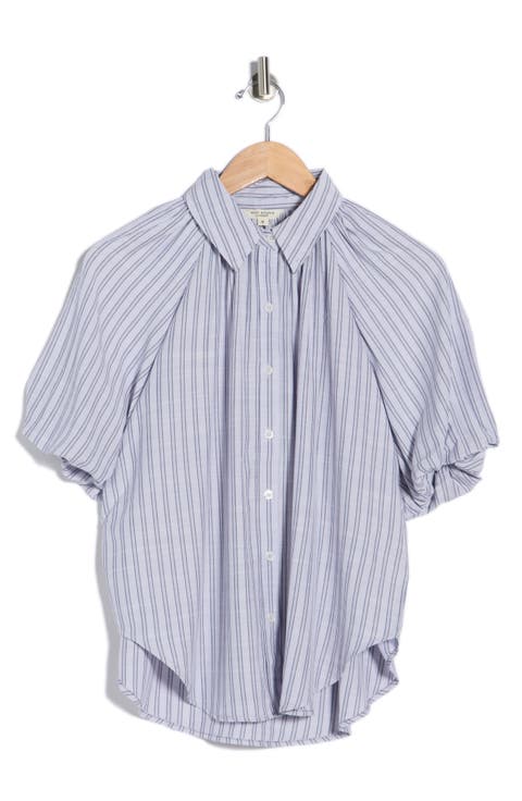 Bubble Sleeve Boyfriend Shirt