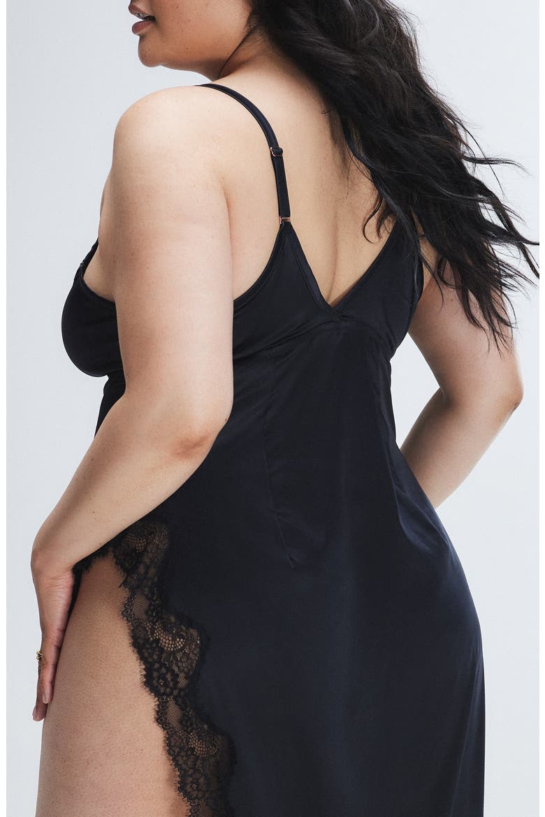 Nite Shade Maxi Slip Chemise, Alternate, color, BLACK CAVIAR