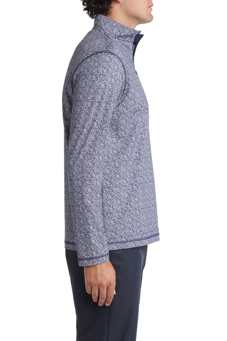 OoohCotton® Print Quarter Zip Pullover, Alternate, color, NAVY