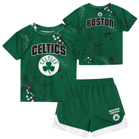 Preschool Outerstuff Kelly Green Boston Celtics Home Plate T-Shirt & Shorts Set