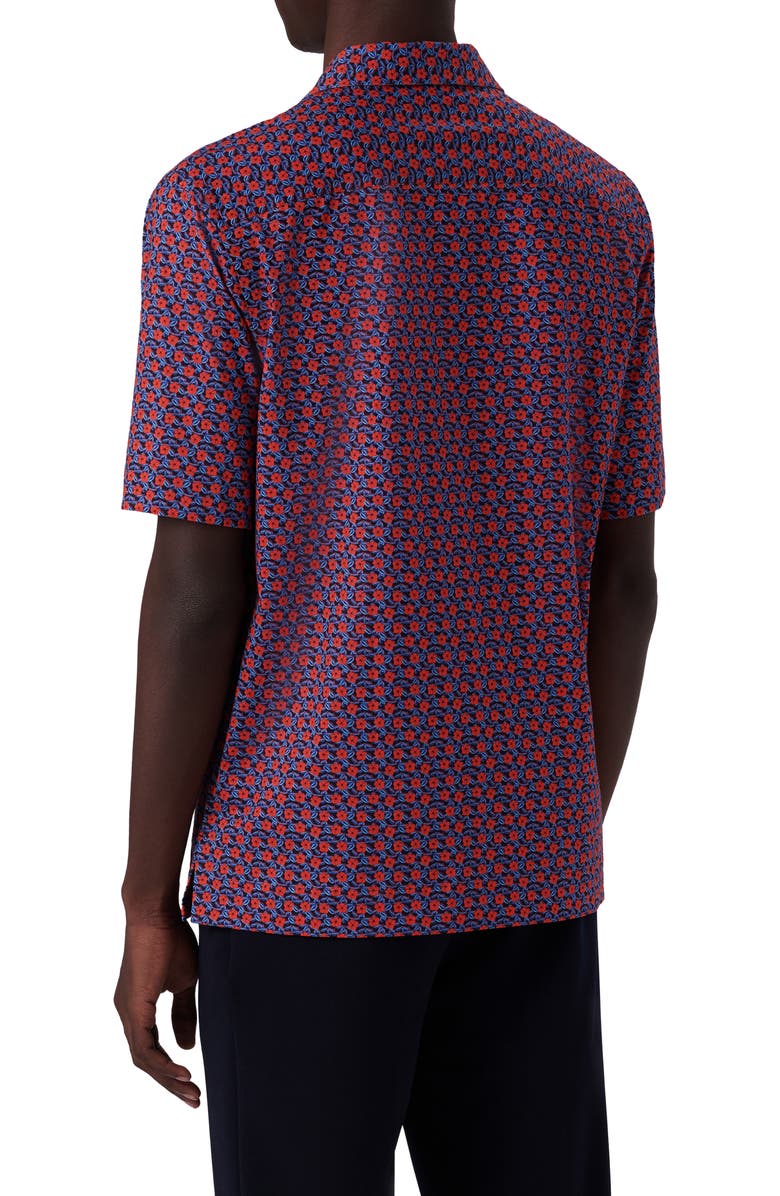 Bugatchi OoohCotton<sup>®</sup> Floral Print Camp Shirt, Alternate, color, 