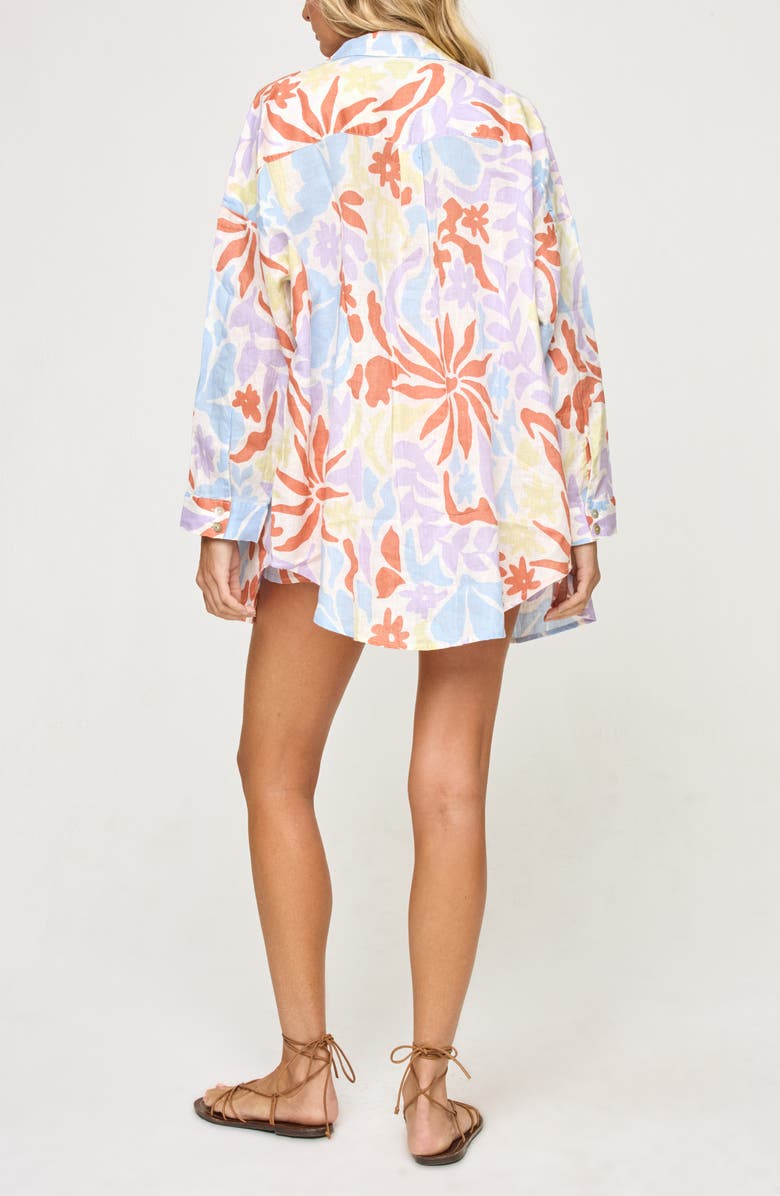 LSPACE Rio Linen Cover-Up Tunic, Alternate, color, Botany Bay