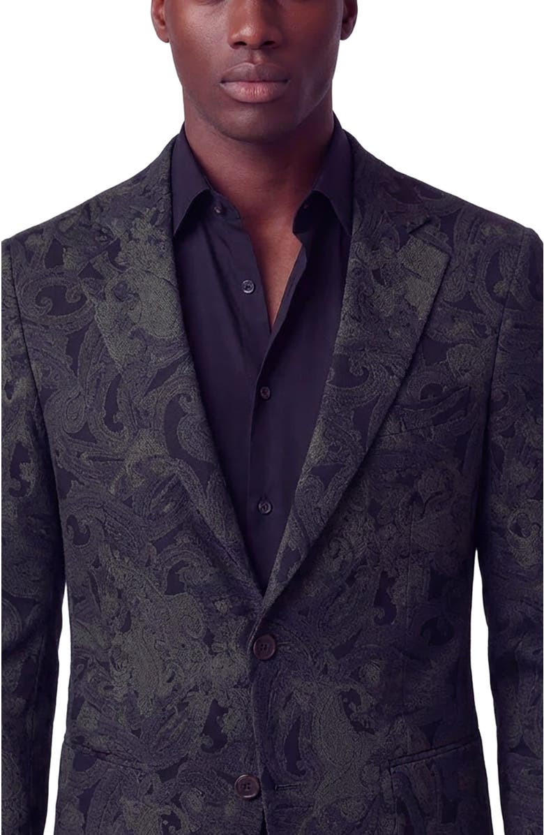 Lords of Harlech Paisley Explosion Mens Tailored Blazer, Alternate, color, Paisley Explosion Black