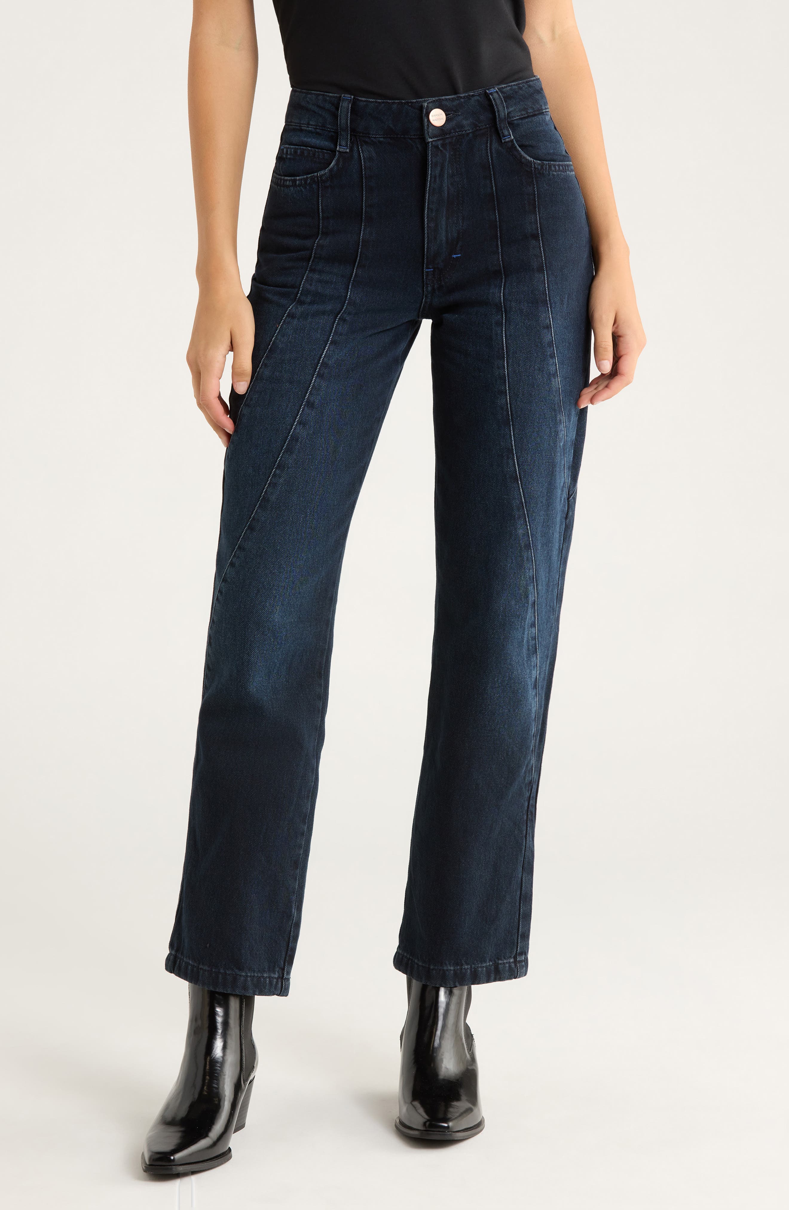 Damson Madder Juli Wavy Seam Wide Leg Jeans