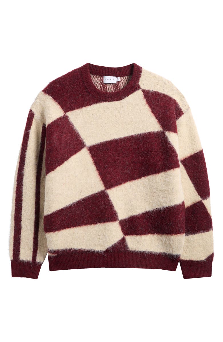 Topman Asymmetric Colorblock Crewneck Sweater, Alternate, color, 