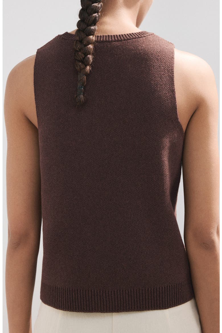 Beaded Knit Tank, Alternate, color, BROWN