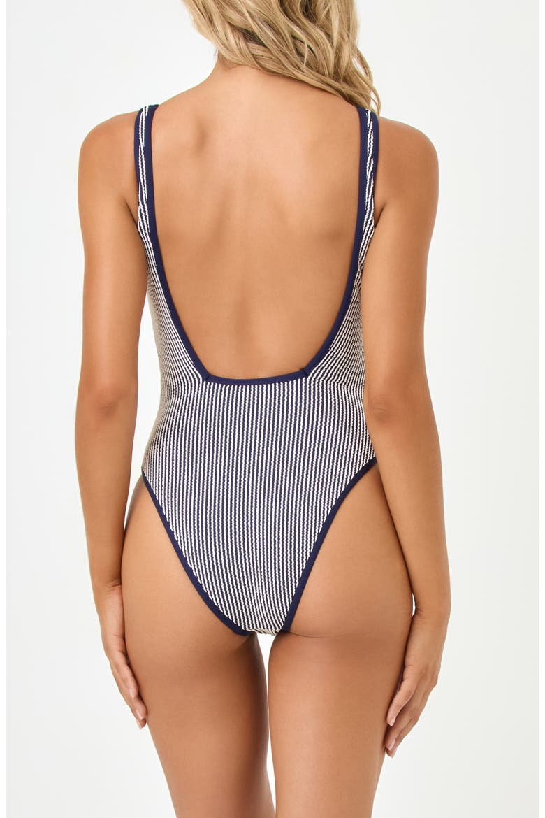 Coco Stripe One-Piece Swimsuit, Alternate, color, MIDNIGHT BLUE