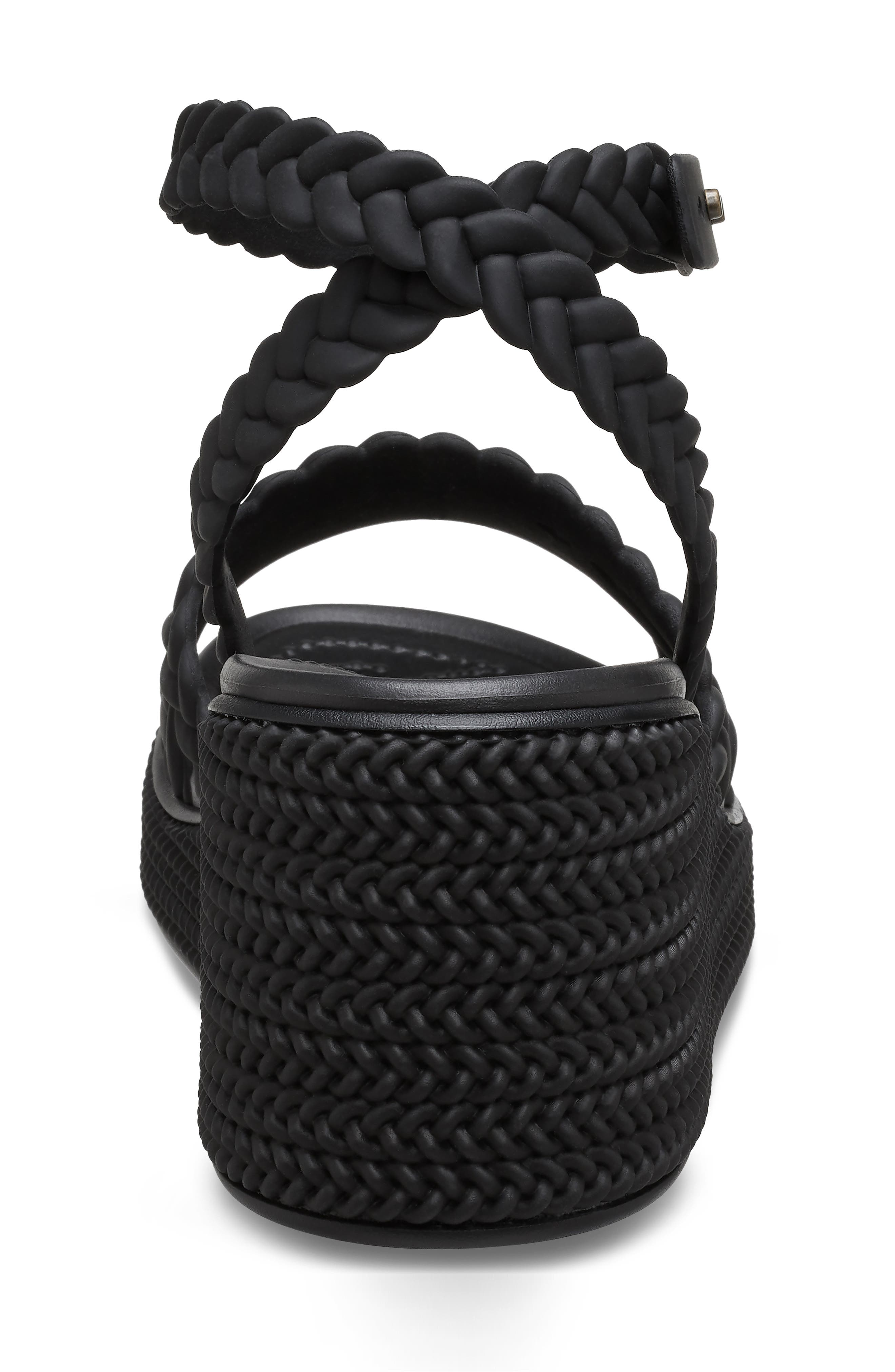 CROCS Brooklyn Platform Wedge Sandal, Alternate, color, Black/ Black