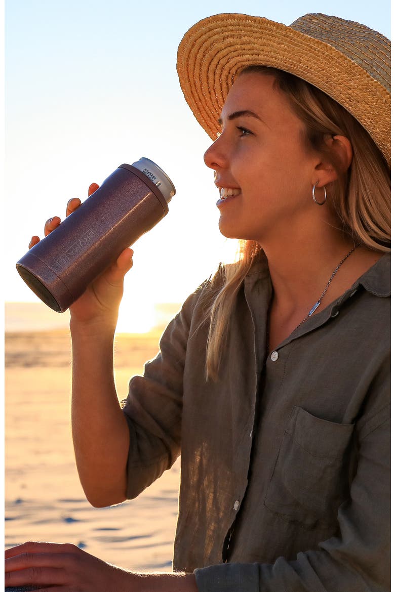 Hopsulator Slim Can Cooler, Alternate, color, GLITTER MERLOT