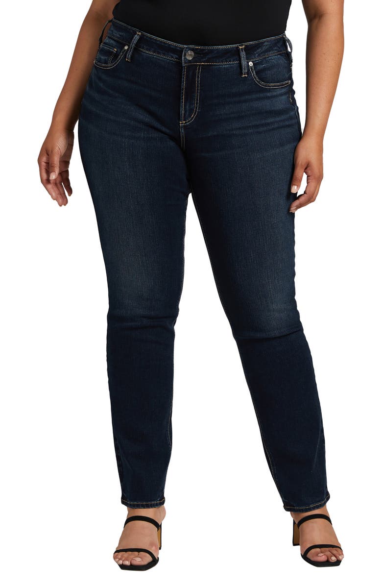 Silver Jeans Co. Elyse Ankle Straight Leg Jeans, Main, color, 