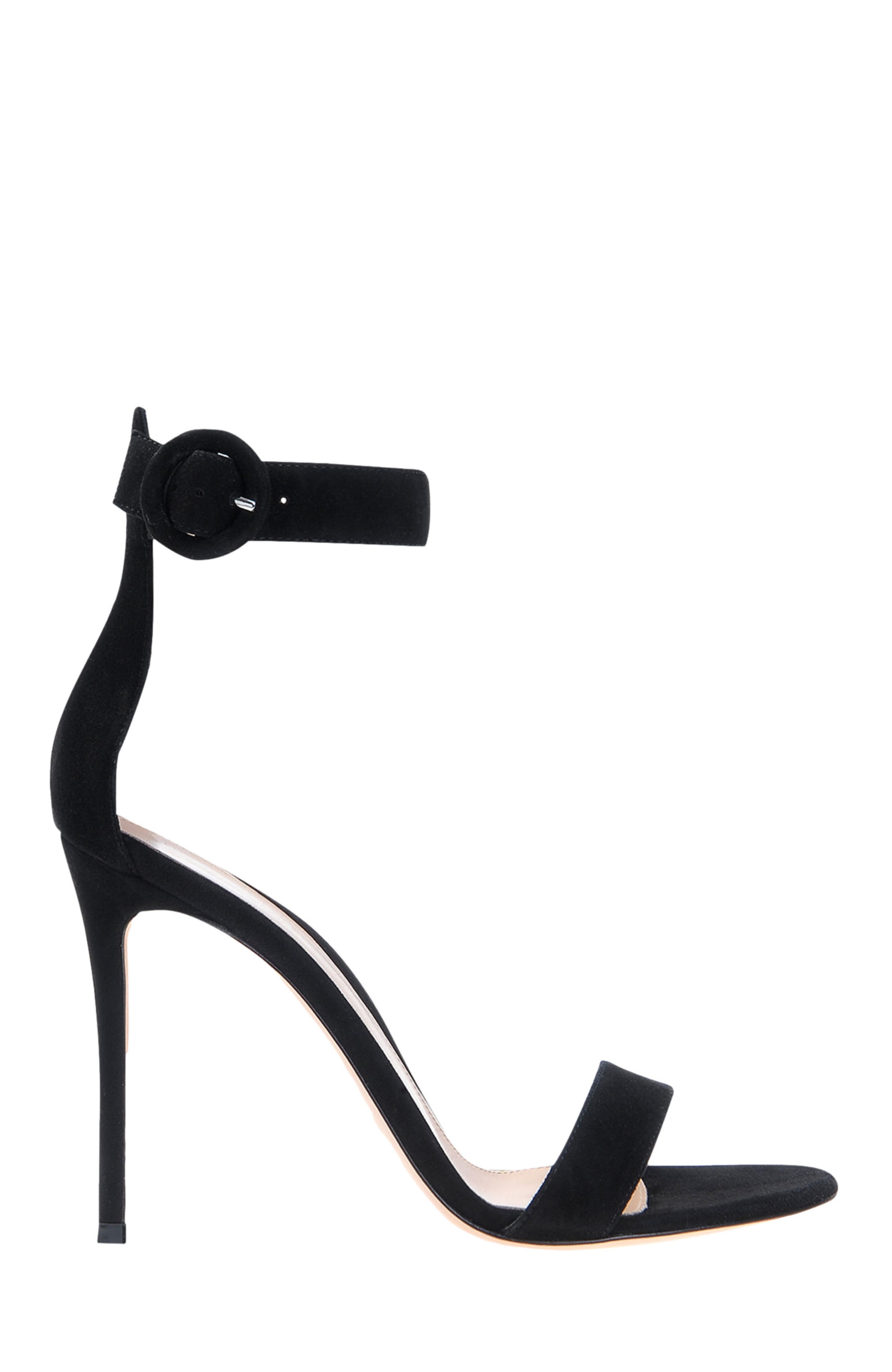 Gianvito Rossi Portofino 105 Sandals, Main, color, Black Suede