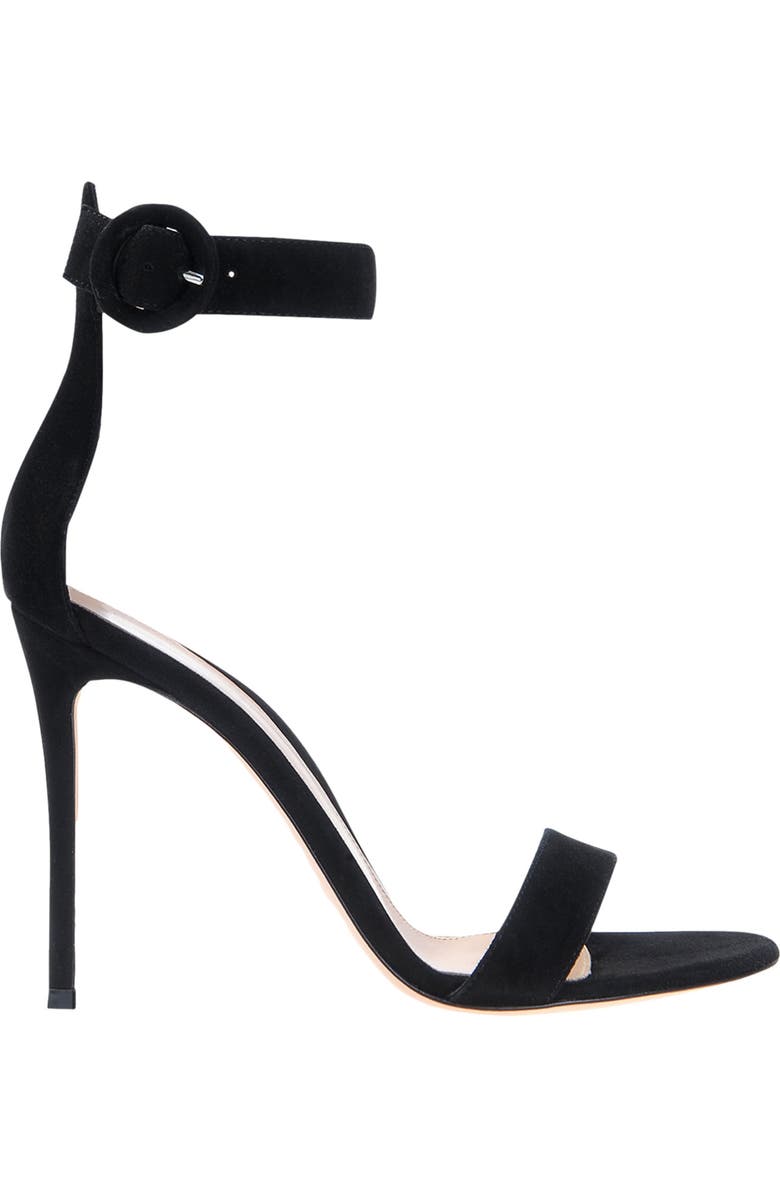 Gianvito Rossi Portofino 105 Sandals, Main, color, Black Suede
