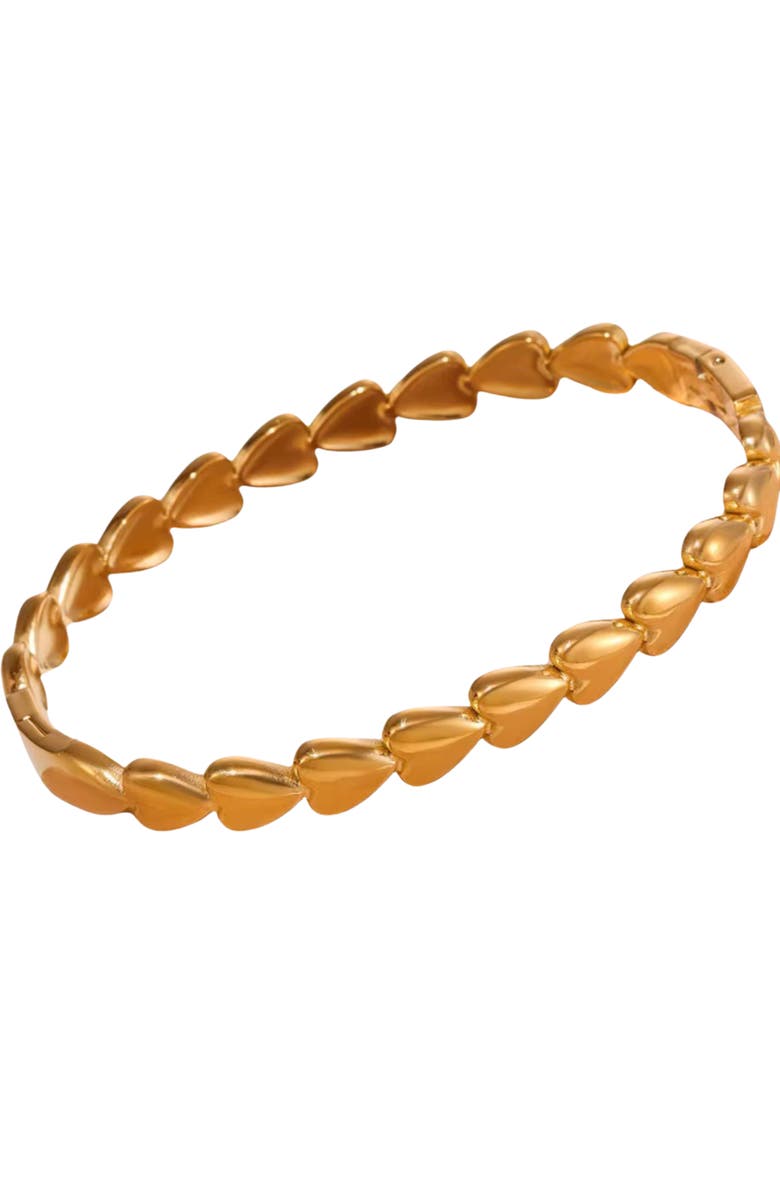 AKALIA Waterproof Gold Plated Band Love  Bracelet, Main, color, Gold