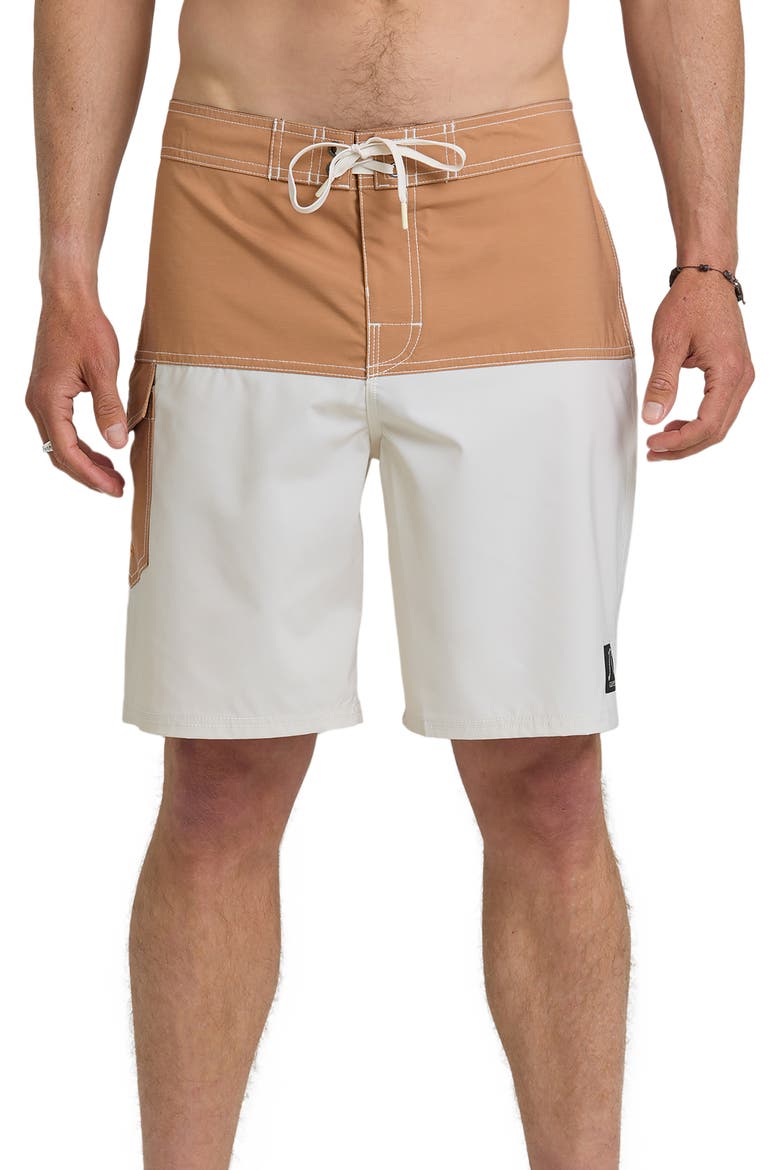 Original Blocked 19" Board Shorts, Main, color, BONE WHITE