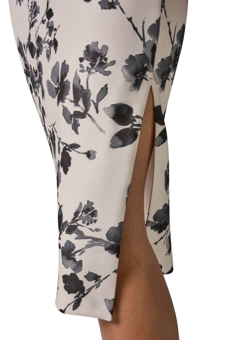 One Shoulder Floral Print Dress, Alternate, color, CREAM/BLACK MULTI