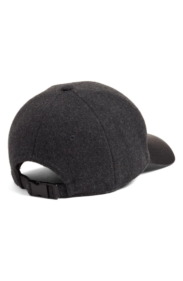 Treasure & Bond Faux Leather Brim Baseball Cap, Alternate, color, 