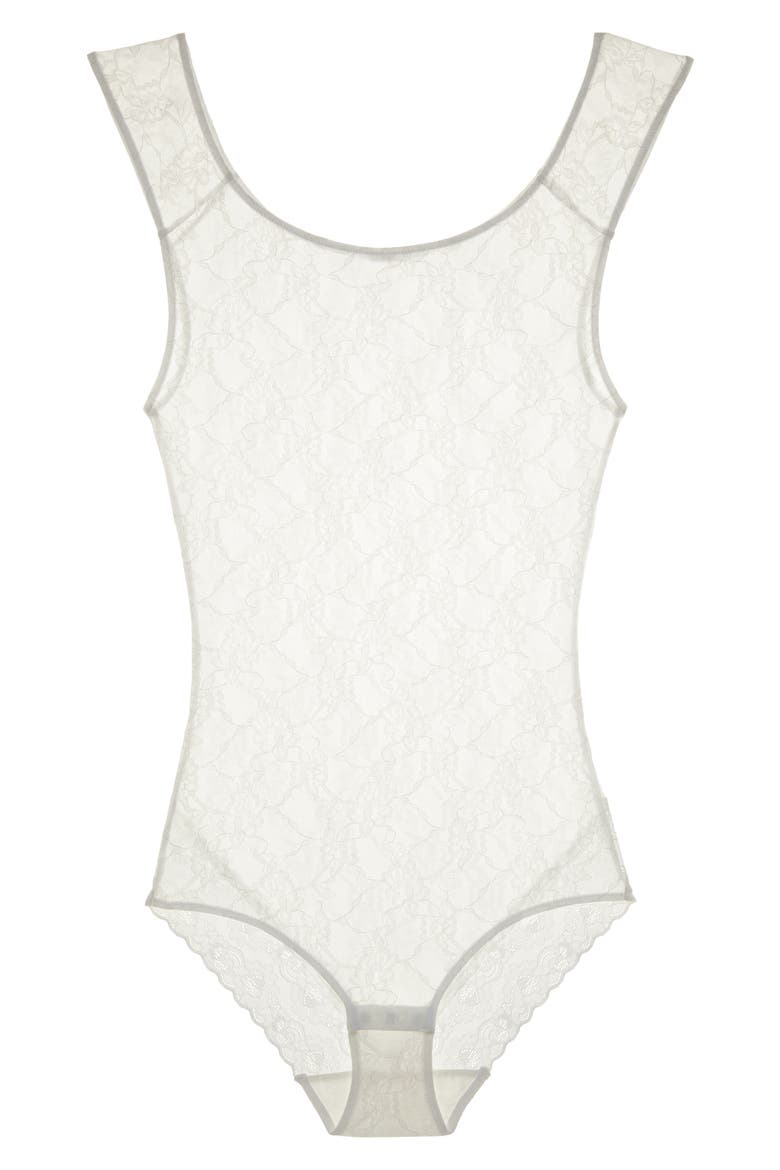 Bliss Allure Lace Bodysuit, Main, color, WHITE