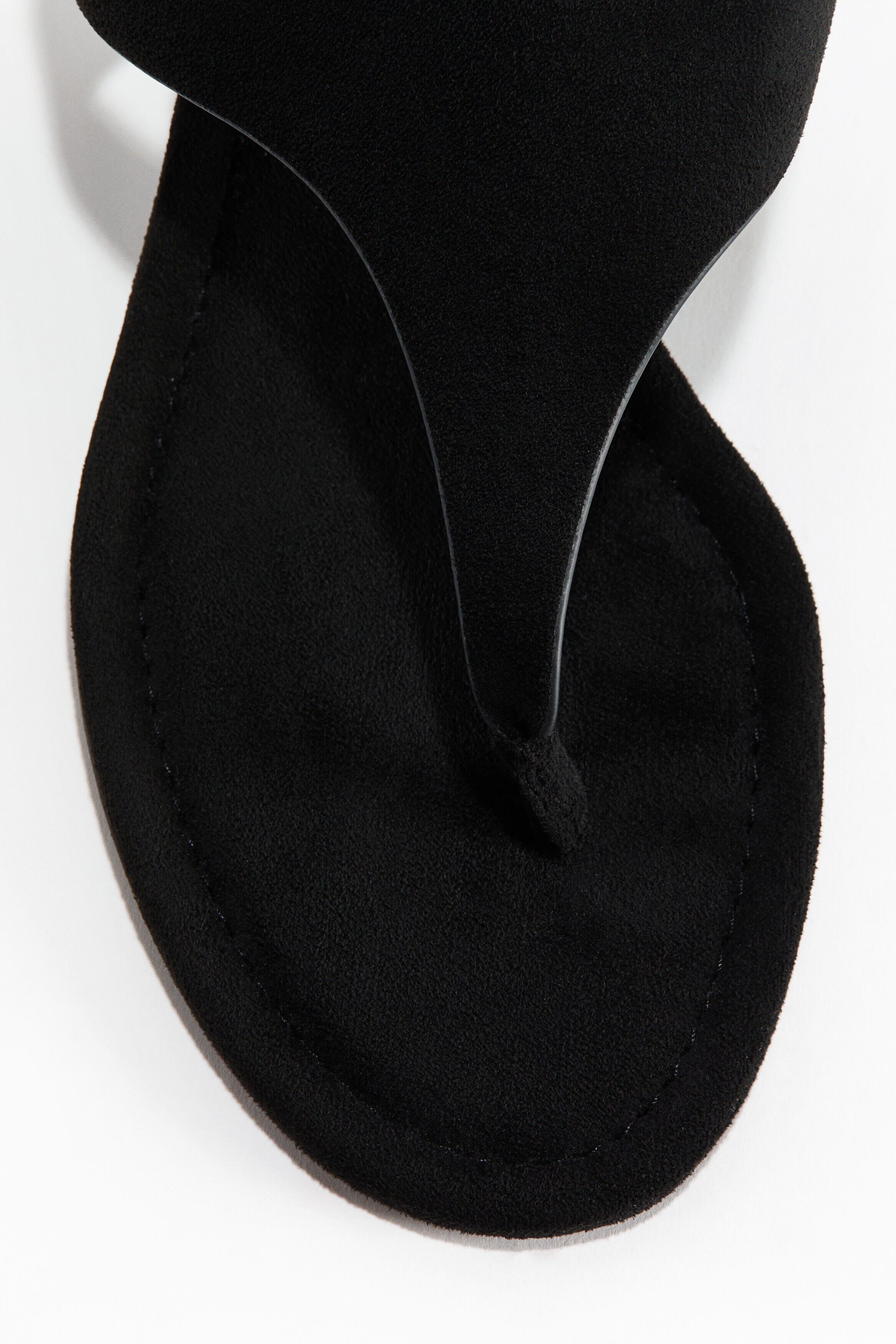 H&M Kitten-heeled Sandals, Alternate, color, Black