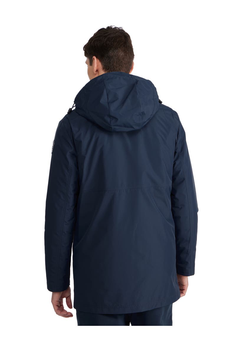 Men's Altair Mid Length Parka with Welded Detail and Detachable Hood, Alternate, color, Navy