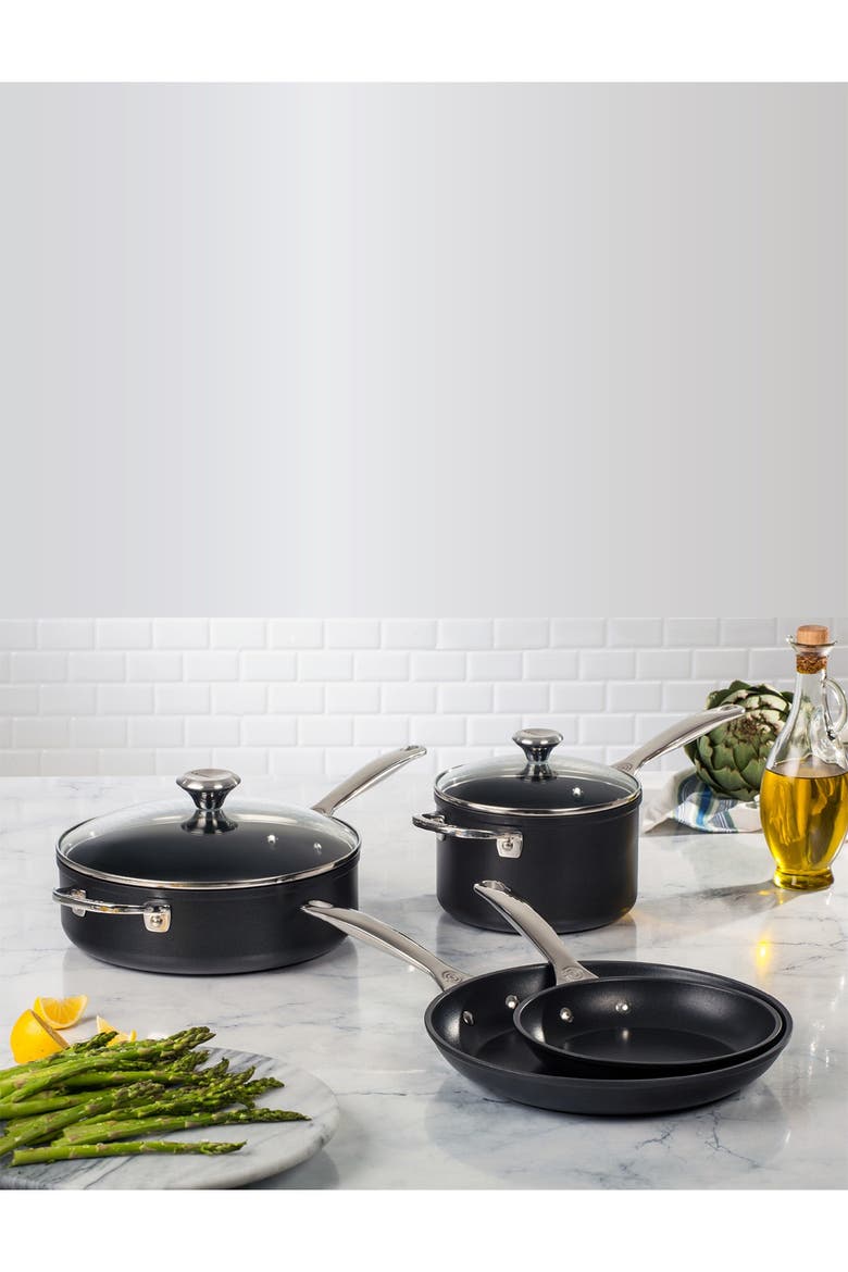 6-Piece Toughened Nonstick PRO Cookware Set, Alternate, color, BLACK