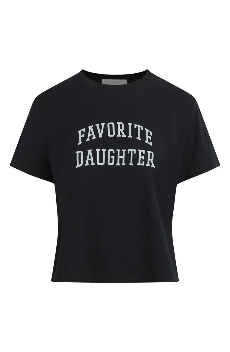 Favorite Daughter Cropped Collegiate Tee, Alternate, color, Black W/ White