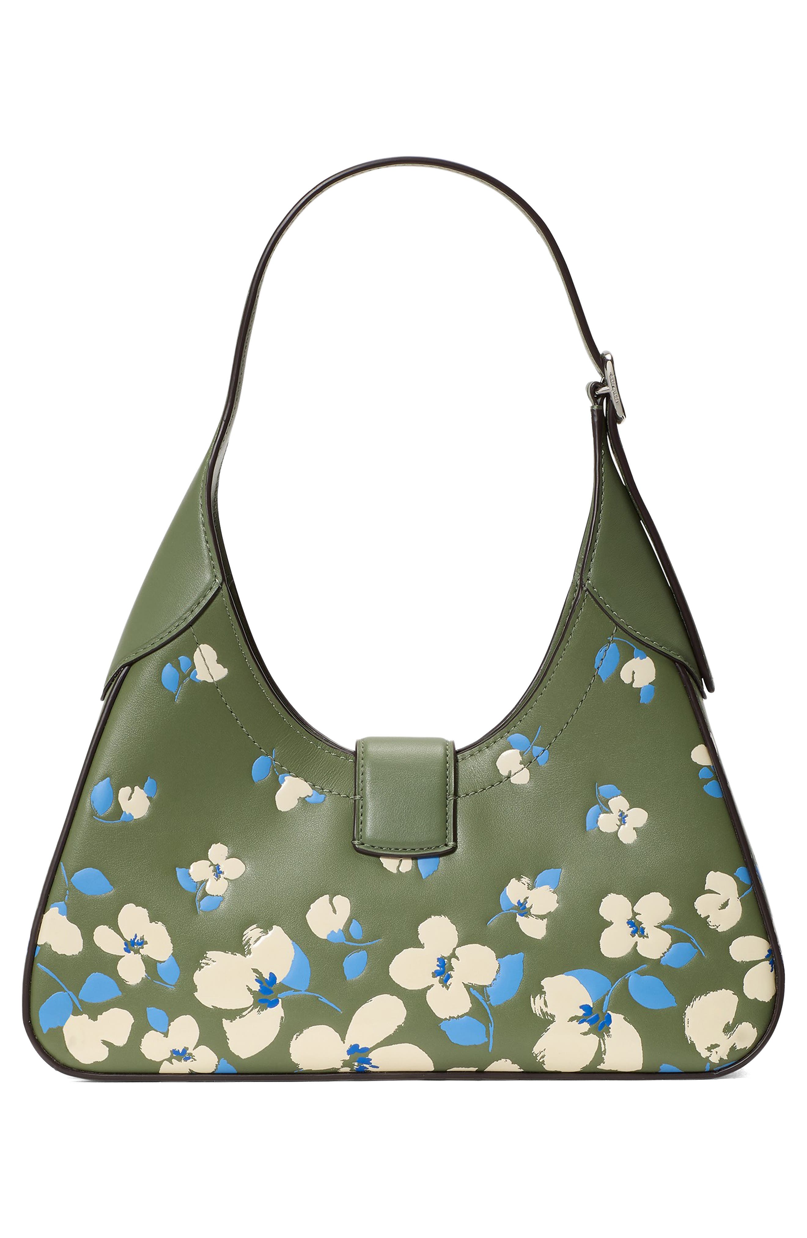 Kate Spade New York noveau painterly bouquet embossed leather shoulder bag, Alternate, color, 