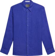 Helmut Lang Relaxed Fit Linen Gauze Button-Up Shirt